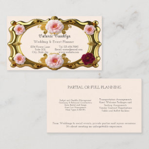 Carte De Visite Planificateur d'événements Rose Pink and Burgundy