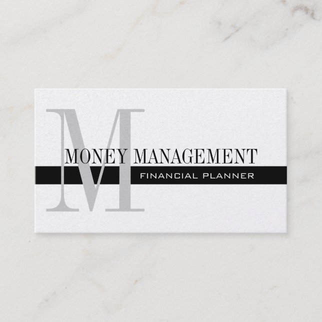 Carte De Visite Planificateur financier professionnel Silver Black (Devant)