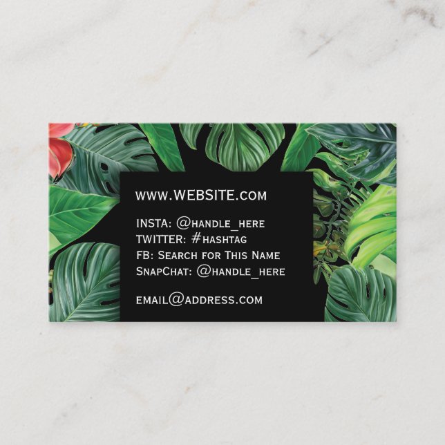 Carte De Visite Plante Caretaker Green Professional Executive (Devant)