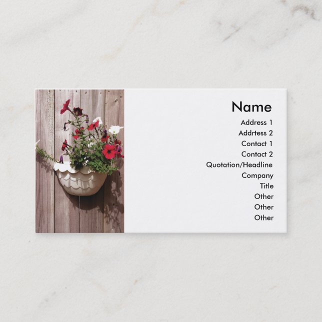 Carte De Visite Plante de clôture et de pot à fleurs (Devant)