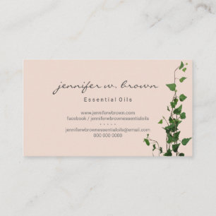 Carte De Visite Plante de lierre beige feuille verte