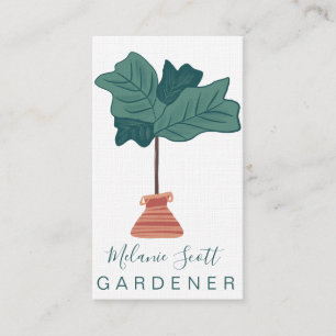 Carte De Visite Plante d'intérieur à feuilles de violon dessinée à