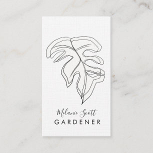 Carte De Visite Plante d'intérieur Jardinier Monstera Noir Blanc