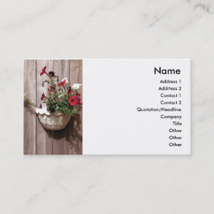 Carte De Visite Plante en pot de barrière et de floraison