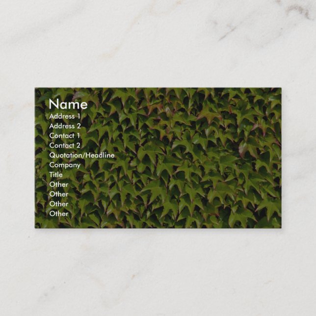 Carte De Visite Plante grimpante de Virginie unique (Devant)