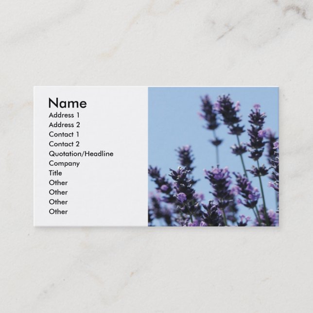Carte de visite Plante Lavander (Devant)