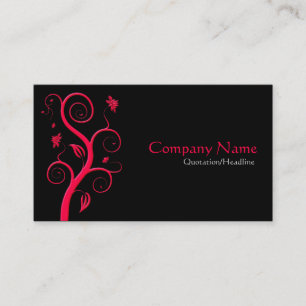Carte De Visite Plante Posh - Rouge sur Noir