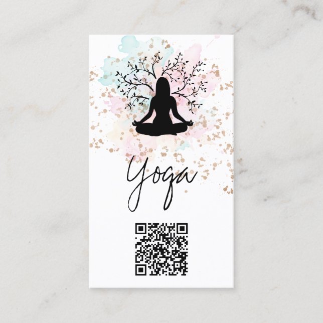 Carte De Visite *~* Plante QR AP33 Rainbow Spiritual Yoga (Devant)