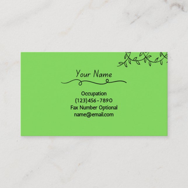 Carte de visite Plante simple (Devant)