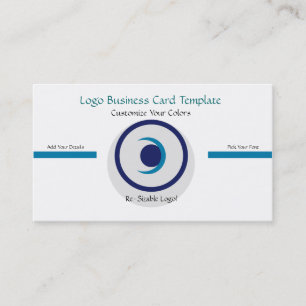 Carte De Visite Plante simple et lune - Logo circulaire