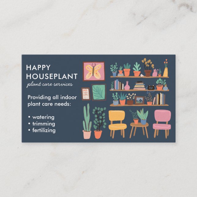 Carte De Visite Plante Sitter Houseplant Plante Watering Maison (Devant)