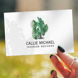 Carte De Visite Plante vert aquarelle