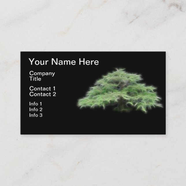 Carte De Visite Plante verte d'arbre de bonsaïs (Devant)
