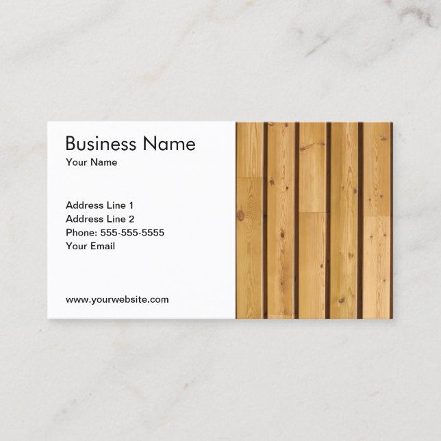 Carte De Visite Plaque classique simple en bois (Devant)
