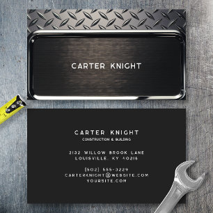 Carte De Visite Plaque d'acier diamanté noir