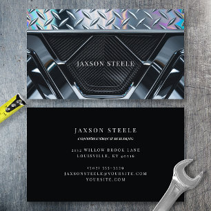 Carte De Visite Plaque de diamant holographique en fibre de carbon