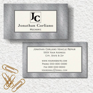 Carte De Visite Plaque de diamant métallique avec Monogramme