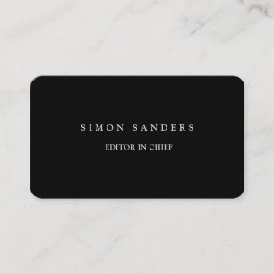 Carte De Visite Plaque de lin unique minimaliste noir