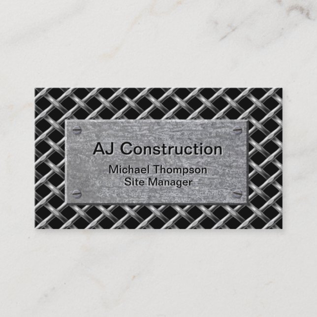 Carte De Visite Plaque de métal professionnelle de construction (Devant)