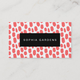Carte De Visite Plaque de nom - Pinceau de peinture - rose tropica