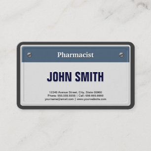Carte De Visite Plaque de permis de Cool de pharmacien