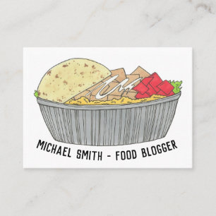 Carte De Visite Plaque de poulet et de riz NYC Halal Panier Alimen