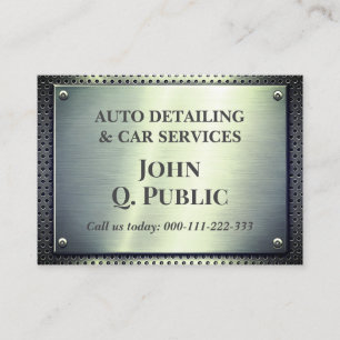 Carte De Visite Plaque de service en acier brossé