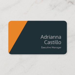 Carte De Visite Plaque de soie Simple orange bleu gris minimaliste