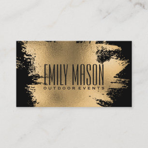 Carte De Visite Plaque d'huile d'or   Black