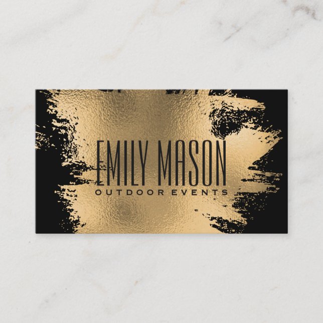 Carte De Visite Plaque d'huile d'or | Black (Devant)