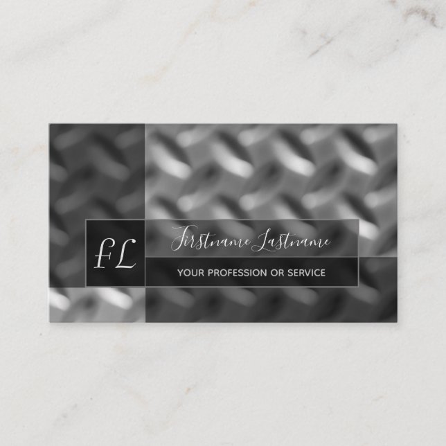 Carte De Visite Plaque diamant abstraite solide monogramme busine (Devant)