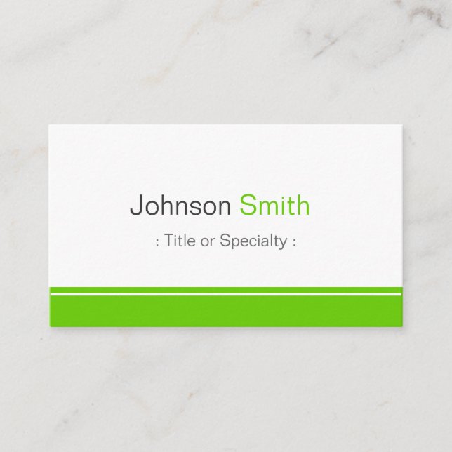Carte De Visite Plaque minimale dans vert menthe propre (Devant)