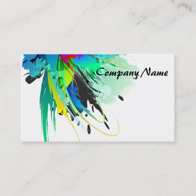 Carte De Visite Plaques de peinture Peacock Abstraites (Devant)