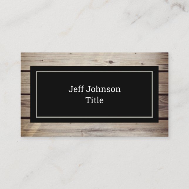 Carte De Visite Plaques en bois rustique Noir (Devant)