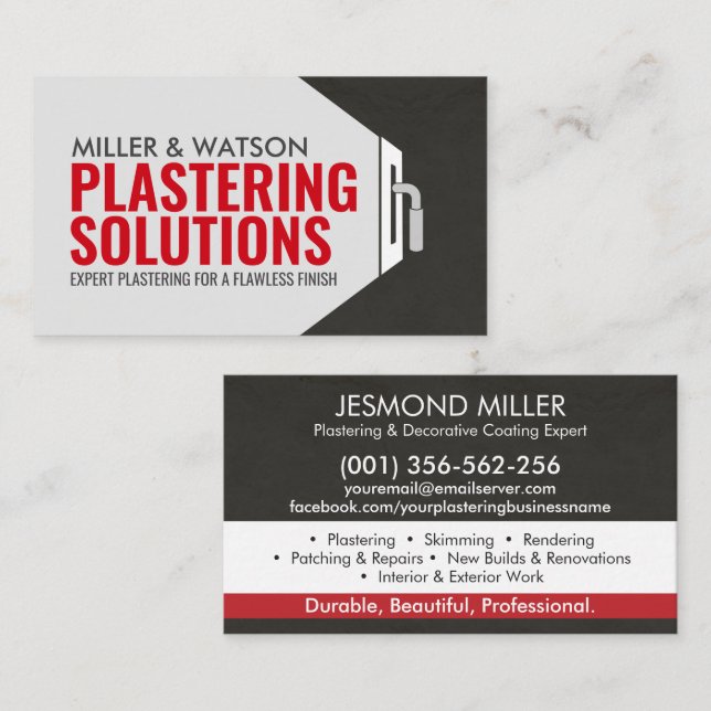 Carte De Visite Plastering Services  (Devant / Derrière)