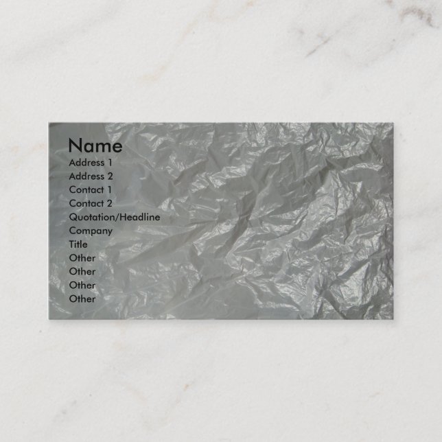 Carte De Visite Plastique chiffonné par blanc (Devant)
