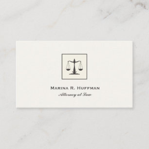 Carte De Visite Plat chic Attorney Justice Scale Professionnel