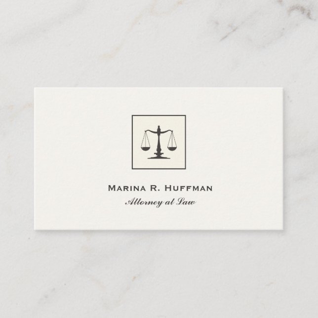 Carte De Visite Plat chic Attorney Justice Scale Professionnel (Devant)