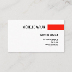 Carte De Visite Plat moderne Simple Minimaliste Rouge Blanc