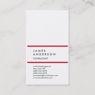 Carte De Visite Plat vertical Simple Rouge Blanc tendance Attracti