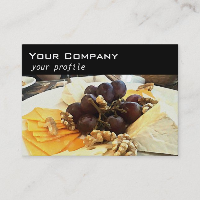 Carte De Visite plateau de fromage avec raisins (Devant)