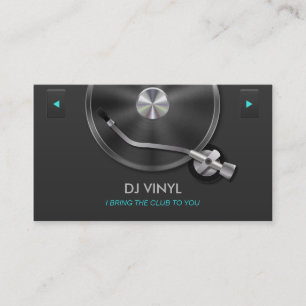 Carte De Visite Platine de DJ Musique Moderne Grise et Argentée