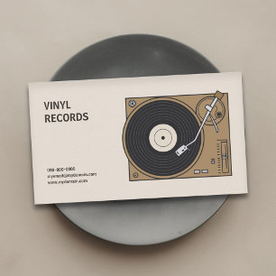 Carte De Visite Platine tourne-disque vinyle vintage