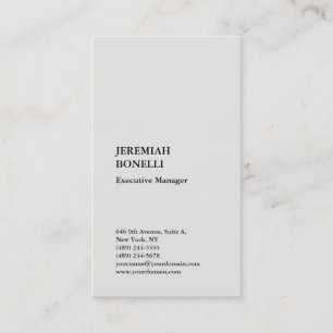 Carte De Visite Platinum gris minimaliste moderne soie premium