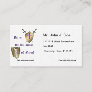 Carte De Visite Pleine armure de Dieu