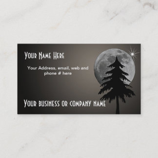 CARTE DE VISITE PLEINE LUNE ET ARBRE