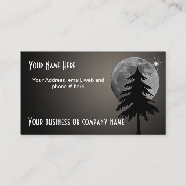 CARTE DE VISITE PLEINE LUNE ET ARBRE (Devant)