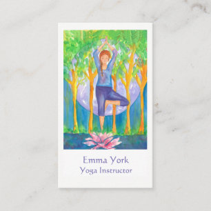 Carte De Visite Pleine lune Pose de Yoga Tree