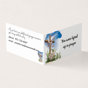 Carte de visite plié de l'équipe de prière de l'ég