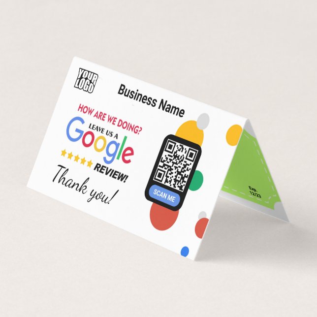 Carte de visite plié Google Review avec coupon (Devant)